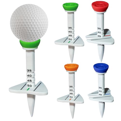 Hperu Golf Tee 4PCS Gummi -Golf -T -Shirts mit Puting -Ausrichtungseinsatzhöhe Einstellbare tragbare unzerbrechliche Golf -T -Shirts für Training & Spiele, Golf -Golf -T -Shirts, Golfausrüstung 3.15 von Hperu