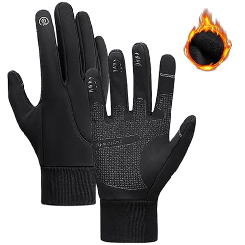 Hperu Touchscreen-Handschuhe Winter Radsporthandschuhe für Männer Frauen warm Touchscreen-Handschuhe mit Rutsch Silikongel und elastischen Manschette wasserdichte Wärmehandschuhe von Hperu