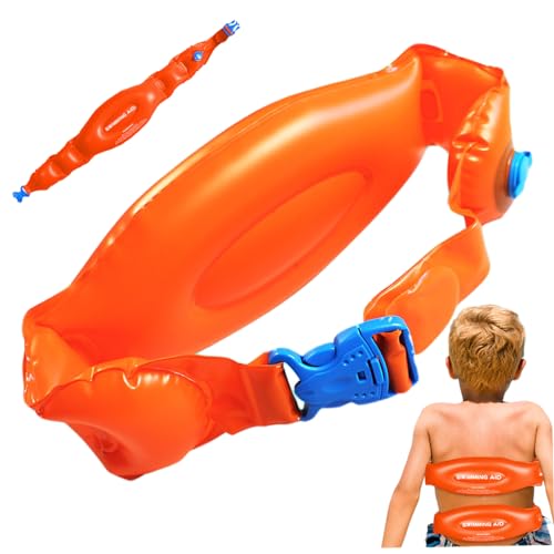 Schwimmgürtel für Kinder Erwachsene Schwimmtrainingsausrüstung aufblasbare PVC Schwimmgürtel Training wiederverwendbares Rückenschwimmbadetrainer mit Schnallen Auftrieb Taillengürtel für Pool, m von Hperu