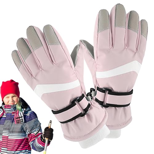 Hqunjikp Schneehandschuhe für Kinder, Thermo-Handschuhe für Eislaufen, verstellbare rutschfeste warme Handschuhe, Laufausrüstung für und Mädchen von Hqunjikp