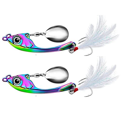 Fischereiköder Spinnerbait, 2 Pcs Fischereiköder Spinner Köder Kit Metall Spinnerbait Jigs Für -Pike Forellenlachs von Hrippy