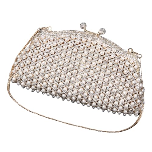 Frauenabend Clutches Bag Strash Pearls Handtasche Handtasche Mit Abnehmbarem Kettenriemen Für Hochzeitsfeierabend von Hrtyvhin