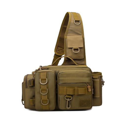 Hrtyvhin Große Kapazität Angelausrüstungstasche, multifunktional, mehrschichtige Tasche, Camping, Hüfttasche, Radfahren, Outdoor-Tasche von Hrtyvhin