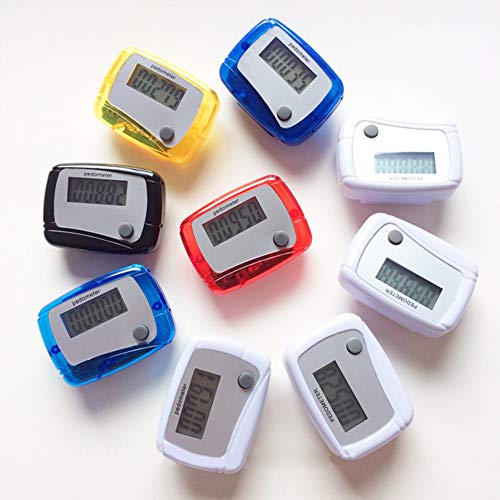 HshDUti Tragbarer Mini-Schrittzähler, präziser Schrittzähler mit Clip, einfacher Schrittzähler, Geh- und Laufschrittzähler für Männer, Frauen, Kinder, zufällige Farbe von HshDUti