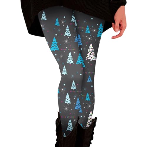 Bunte-Strumpfhosen-Damen, Sport Leggings Damen Elastische Laufhose Sportleggins Stretch Blickdicht Thermohose mit Weihnachtsmotiven Winterleggings Skinny Thermoleggings Weihnachten Strumpfhosen von Hsternexy