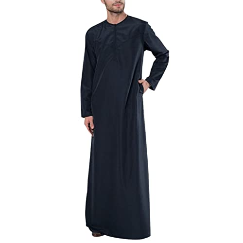 Hsternexy Arabische Kleidung Herren Kaftan Gebetskleidung Für Männer Islamische Kleidung Abaya Herren Thobe Djellaba Herren Marokko Ihram Kleidung Männer Muslim Kleid Langarm Arabische Robe von Hsternexy