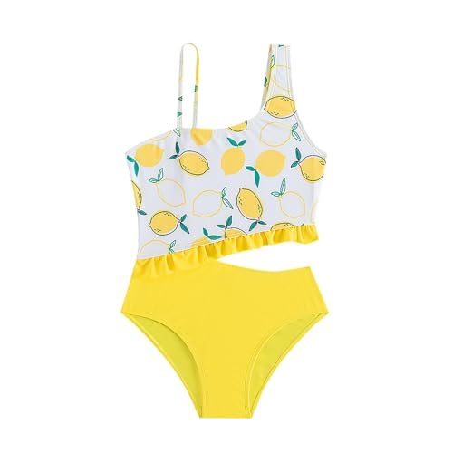 Hsternexy Badeanzug Mädchen 98, Bikini Teenager Mädchen Zweiteilige mit Triangel Bikinihose Set Bedruckte Sportlich Badeanzug Rüschen Push Up mit Shorts Badeanzüge Tankini Bikinioberteil für Mädchen von Hsternexy