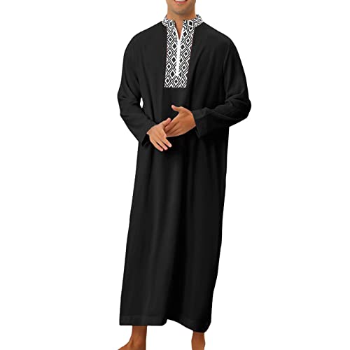 Hsternexy Gebetskleidung Für Männer Abaya Herren Thobe Djellaba Herren Marokko Ihram Kleidung Männer Herren Kaftan Arabische Kleidung Islamische Kleidung Muslim Kleid Langarm Arabische Robe von Hsternexy