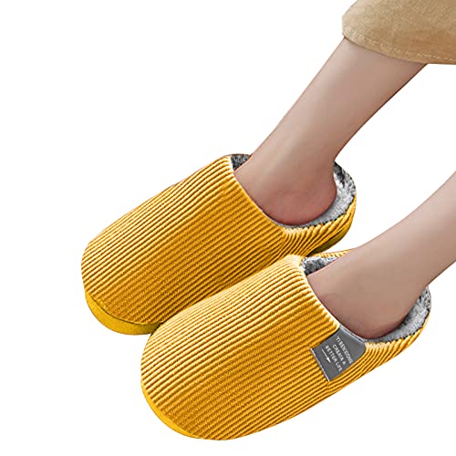 Hsternexy Hausschuhe-Damen-Sommer-Stoff, Hausschuhe Damen Plüsch Winter Warm Gefüttert Pantoletten Bequeme Unisex Flache Slippers rutschfeste Filzpantoffeln Outdoor/Indoor Flauschige von Hsternexy