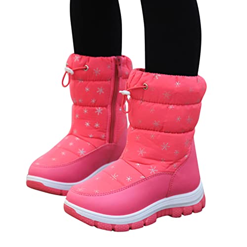 Hsternexy Herbstschuhe-Mädchen-30, Barfussschuhe Kinder rutschfest Leicht Wanderschuhe Stiefeletten Mädchen Bequem Boots Winterstiefel für Jungen Winterschuhe Gefüttert Schneestiefel Trekkingschuhe von Hsternexy