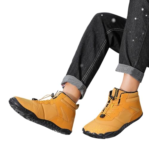 Hsternexy Herren-Winterschuhe, Leicht Wanderschuhe Herren Winterschuhe Gefüttert Schneestiefel Barfussschuhe rutschfest Winterstiefel Für Herren Trekkingschuhe Stiefeletten Bequem Boots von Hsternexy