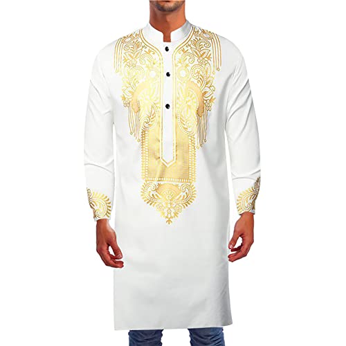 Hsternexy Muslim Kleid Langarm Arabische Robe Arabische Kleidung Herren Kaftan Abaya Herren Thobe Gebetskleidung Für Männer Djellaba Herren Marokko Ihram Kleidung Männer Islamische Kleidung von Hsternexy