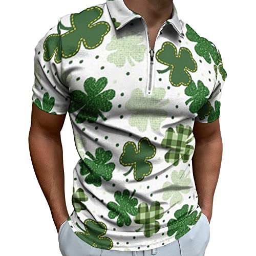 Hsternexy Poloshirt Herren Kurzarm St Patricks Day kostüm mit Brusttasche Sommer Golf Shirt Freizeit T Shirts Regular Fit Urlaub Polohemd Golfshirt von Hsternexy