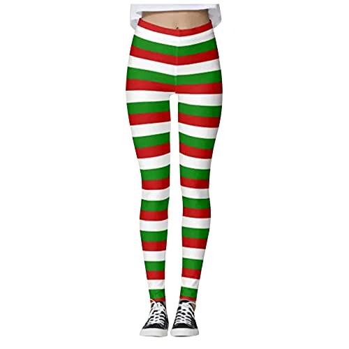 Hsternexy Thermo-Leggins-Damen, Sportleggins Damen Sport Leggings Elastische Laufhose Winterleggings Skinny Thermoleggings Stretch Blickdicht Thermohose mit Weihnachtsmotiven Weihnachten Strumpfhosen von Hsternexy