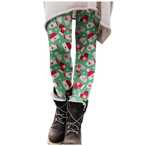 Hsternexy Weihnachtshose-Damen, Winterleggings Skinny Thermoleggings Sport Leggings Damen Elastische Laufhose Sportleggins Weihnachten Strumpfhosen Stretch Blickdicht Thermohose mit Weihnachtsmotiven von Hsternexy