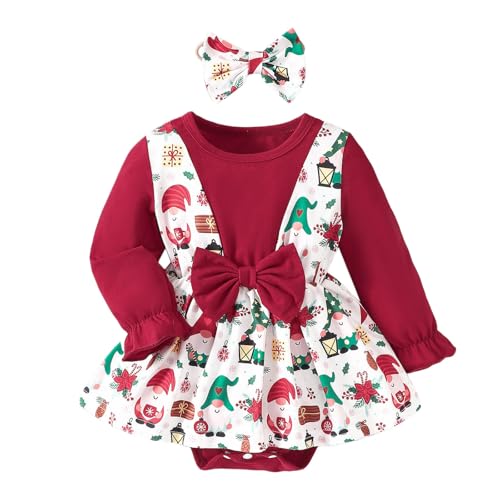 Hsternexy Weihnachtskleid Mädchen Baby Weihnachtsoutfit Adventskalender Weihnachten Kleid Weihnachtskleidung Weihnachtsmann Outfits Prinzessin Kleid A Line Kleid Kleinkind Langarm Kleid von Hsternexy