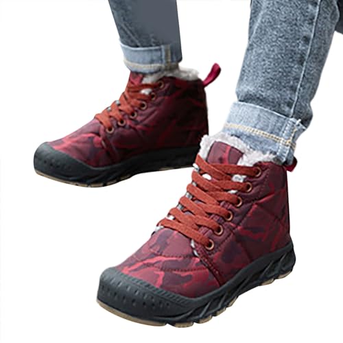 Kinder-Barfußschuhe-Winter, Stiefeletten Mädchen Bequem Boots Winterstiefel für Jungen Barfussschuhe Kinder Rutschfest Winterschuhe Gefüttert Schneestiefel Trekkingschuhe Leicht Wanderschuhe von Hsternexy