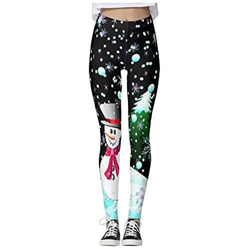 Leggings-Winter-Damen, Winterleggings Skinny Thermoleggings Stretch Blickdicht Thermohose mit Weihnachtsmotiven Sportleggins Damen Weihnachten Leggings Strumpfhosen Sport Elastische Laufhose von Hsternexy