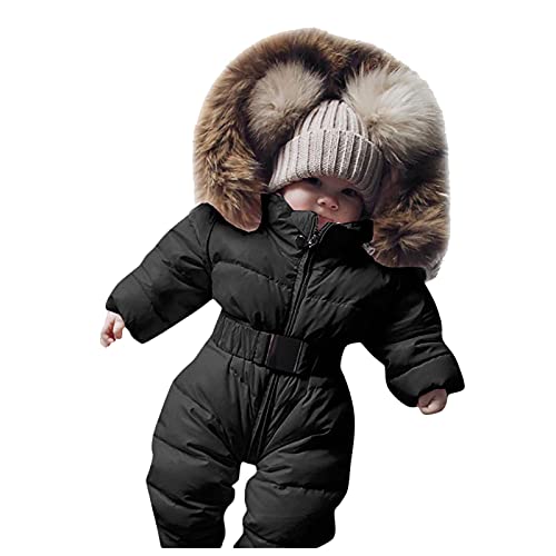 Schneeanzug Baby 0-24 Monate Junge Mädchen Herbst 56 80 86 92 Jungen 74/80 Born Fleece Strampler Spielanzug Jumpsuit Outfit Babykleidung Parka Jacke Mantel Winterjacke Kapuzenjacke Übergangsjacke von Hsternexy