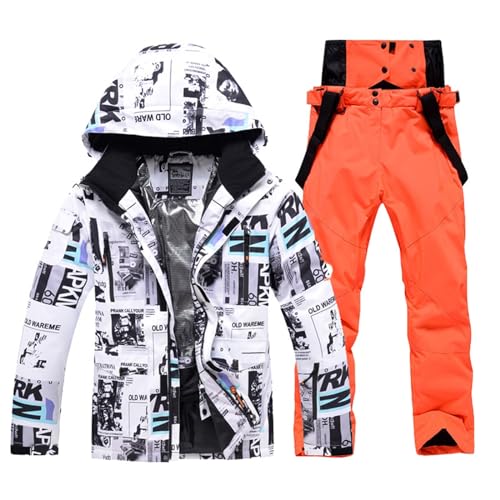 Schneeanzug Herren, Schneeanzug Herren 2 Teilig Set Winter Skianzug Snowboard Sets Warme Winddicht Ski Jacke Und Hosen Snowboardjacke Skibekleidung Winteranzug Snowboard Set Schneemantel Ski Anzug von Hsternexy