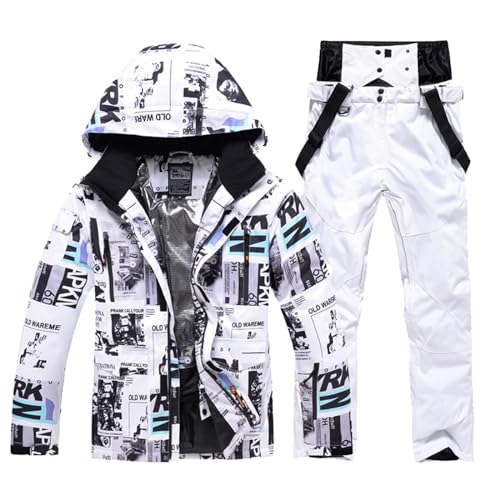 Schneeanzug Herren Xxl, Schneeanzug Herren 2 Teilig Set Winter Skianzug Snowboard Sets Warme Winddicht Ski Jacke Und Hosen Snowboardjacke Skibekleidung Winteranzug Snowboard Set Schneemantel Ski Anzug von Hsternexy