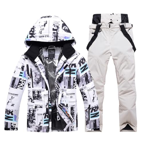 Ski Jacke Herren Winter,Schneeanzug Herren 2 Teilig Set Winter Skianzug Snowboard Sets Warme Winddicht Ski Jacke Und Hosen Snowboardjacke Skibekleidung Winteranzug Snowboard Set Schneemantel Ski Anzug von Hsternexy