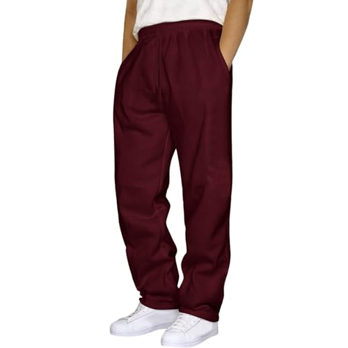 Softshellhose Herren, Jogginghose Herren Baumwolle Trainingshose Sporthose Freizeithose mit Taschen Lange Hosen Weites Bein Klassische Sweathose Sommer Breit Sweatpants Jogger Gym Hose von Hsternexy