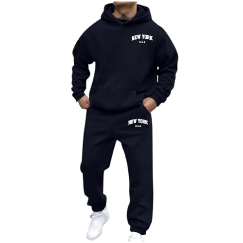 Sport Anzug Herren, Jogginganzug Herren Baumwolle Trainingsanzug Klassisch Print Kapuzenpullover Und Jogginghose Langarm Sweat Anzug Loose Fit Hausanzug 2-Teilig Set Sportanzug Sport Anzug Herren, Jogginganzug Herren Baumwolle Trainingsanzug Klassisch Print Kapuzenpullover Und Jogginghose Langarm Sweat Anzug Loose Fit Hausanzug 2-Teilig Set Sportanzug von Hsternexy