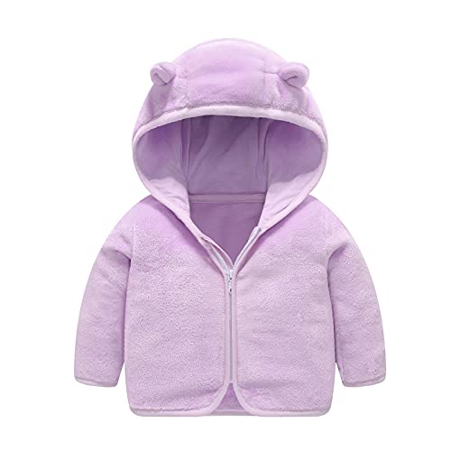 Teddy-Jacke-Baby, Neugeborenes Baby Mädchen Fleecejacke Plüschjacke Winter Teddy Jacke mit Kapuze Reißverschluss Kapuzenmantel Warme Winterjacke Wollfleece Wintermäntel von Hsternexy