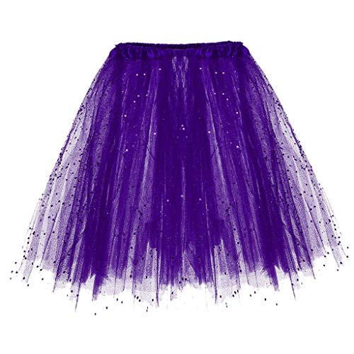 Tüllrock Dunkelviolett, Ballett Tüllrock Petticoat Unterrock Rock 50er Jahre Outfit Damen Tütü Rock Tutu Röcke Tanzkleid Ballkleid Kurz Tüllrock Damen Retro Party Kostüme Damen Tutu Klassisch Rock 01 von Hsternexy