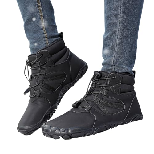 Wasserfeste-Schuhe-Herren, Herren Winterschuhe Gefüttert Schneestiefel Barfussschuhe rutschfest Trekkingschuhe Stiefeletten Herren Bequem Boots Winterstiefel Für Herren Leicht Wanderschuhe von Hsternexy