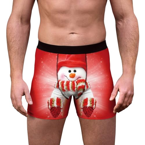 Weihnachts Unterwäsche, Black Friday, Boxershorts Herren Weihnachten, Weihnachtsunterhose Herren Boxer Shorts Christmas Motiv Boxershorts Lustig Unterwäsche Weihnachtsmann Kostüm Nikolaus Unterwäsche von Hsternexy