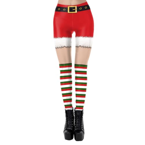 Weihnachtshose Damen, Black Friday, Leggings Damen Weihnachts Druck Blickdichte Sport Leggings Yogahosen Slim Fit Hohe Taille Lange Fitnesshose Laufhose Tights Elastische Strumpfhosen Freizeithosen von Hsternexy