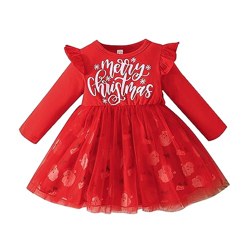 Weihnachtskleid Baby Mädchen Prinzessin Kleid A Line Kleid Neugeborene Niedlich Bekleidungsset Weihnachtskleidung Weihnachtsmann Outfits Adventskalender Weihnachten Kleid Kleinkind Langarm Kleid von Hsternexy