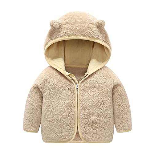 Winterjacke-Für-Baby-Jungen, Neugeborenes Baby Mädchen Fleecejacke Plüschjacke Winter Teddy Jacke mit Kapuze Reißverschluss Kapuzenmantel Warme Winterjacke Wollfleece Wintermäntel von Hsternexy