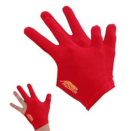 HuYan Professionelle Pool-Handschuhe, Billard-Fingerhandschuhe, bestickt, atmungsaktiv, rutschfest, für Pool-Training, linker Handschuh für Herren von HuYan