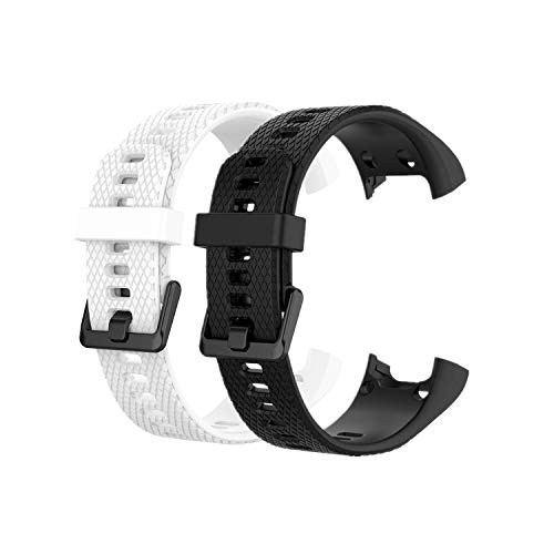 Huabao Armband Kompatibel mit Garmin vivosmart HR,Verstellbares Silikon Sport Strap Ersatzband für Garmin vivosmart HR Smart Watch (Schwarz + Weiß) von Huabao