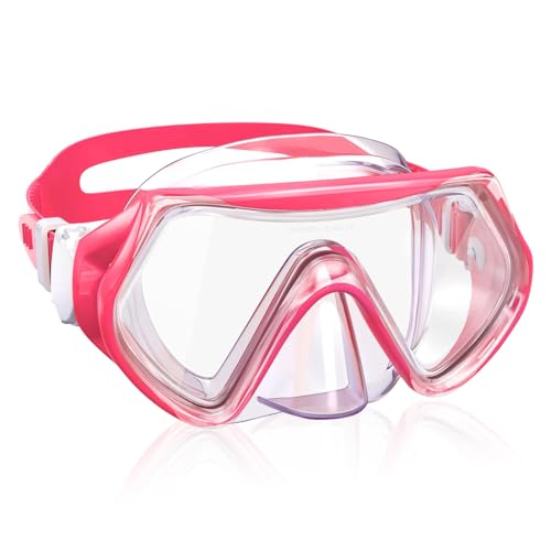 Huanmin Schnorchelmaske Kinder, Schwimmbrille Kinder 3-6 Jahre, Diving Mask Snorkeling Mask Kinder, Tauchmaske Schnorchelmaske180°Panorama HD Anti Nebel Anti-Leck für Jungen Mädchen Jugendliche von Huanmin