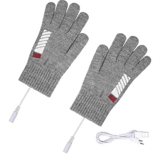 Huayeex Beheizbare Arbeitshandschuhe,Beheizte Handschuhe - Winterhandschuhe mit USB-Heizung | Strickende Handwärmer für kaltes Wetter, Touchscreen-Laptop-Handschuhe für Damen und Herren von Huayeex