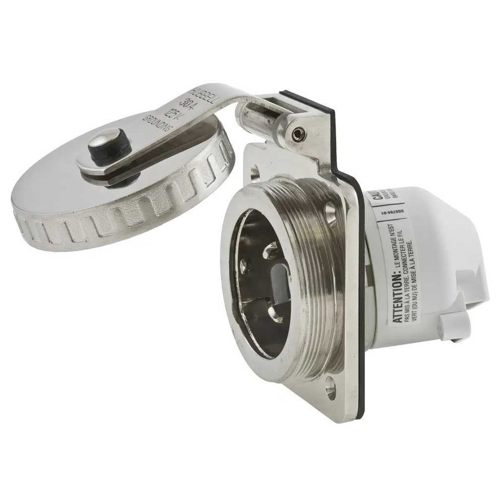 Hubbell Stainless Steel Shore Power Inlet 3a 125v Silber Hubbell Stainless Steel Shore Power Inlet 3a 125v Silber von Hubbell