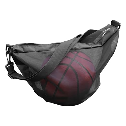 Hudhowks Mesh-Korbtasche, Mesh-Ball-Aufbewahrungstasche,Atmungsaktive Mesh-Ballaufbewahrungstasche - Sling Net Tragetasche, Sportspielball-Aufbewahrungstasche, Mesh-Schwimmsporttasche mit großem von Hudhowks