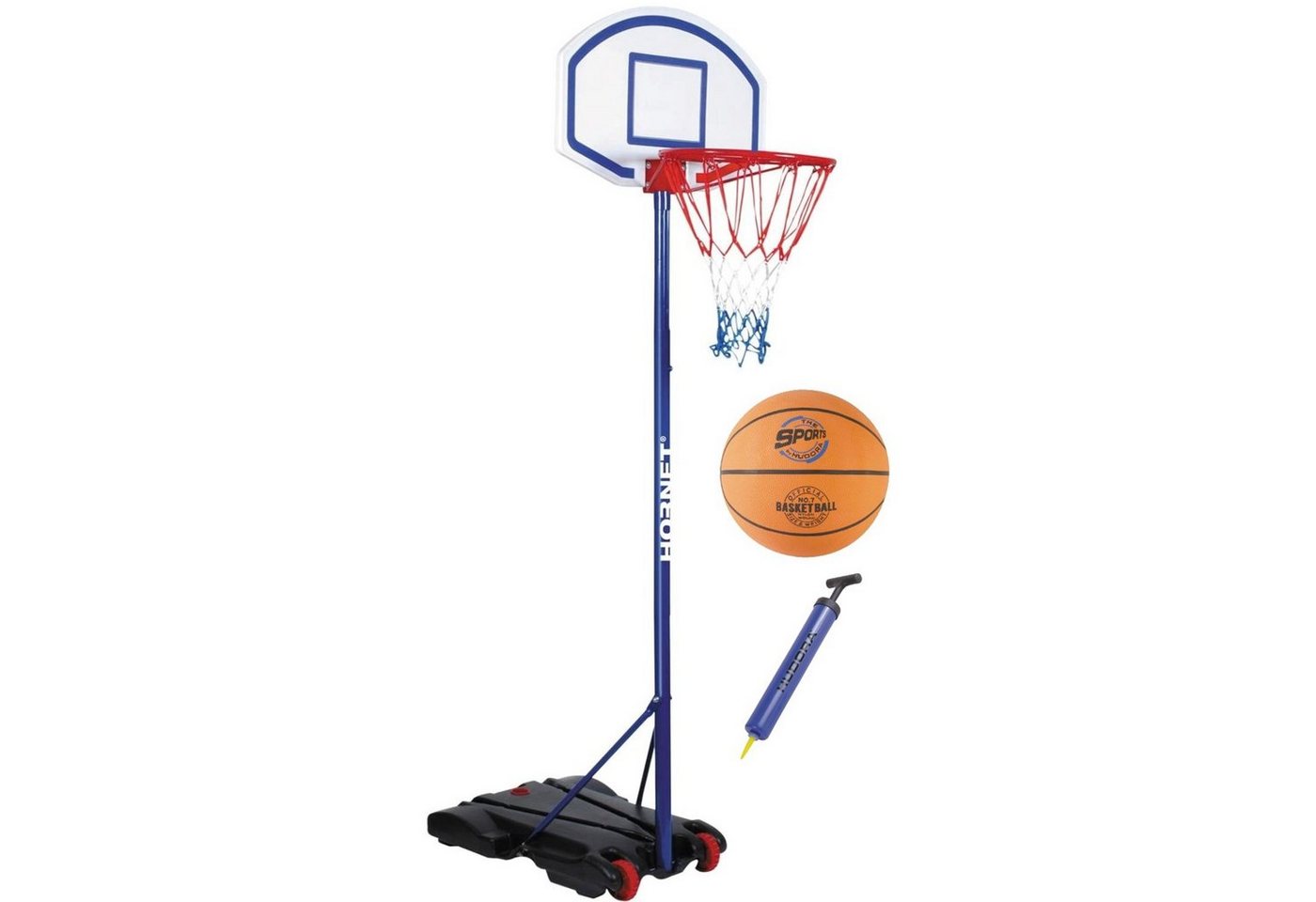 Hudora Basketballkorb 71570/622/6146 3er Set Basketballständer Hornet + Ball & Pumpe von Hudora