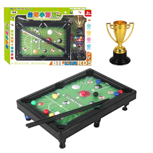 Minis Billiard Tisch, Billardtisch Pooltisch Set, Minis Pool Billardtisch Pooltisch Spiel, Tragbarer Stressabbau-Tisch-SnookerSpiel-Set für Kinder und Erwachsene, Billardtisch Spiel Set Tragbarer von Huehkir