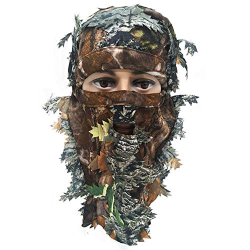 Tarnung Gesichtsmaske 3D Blatt Stereo Truthahn Jagd Maske Hut Tarnung Gesichtsmaske Sturmhaube Woodland Vollgesichtsmaske CS von Huenco