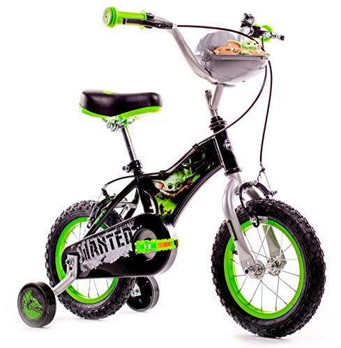 Huffy Jungen Star Wars Grogu 12 Zoll Kinderfahrrad, Schwarz/Grün, 30,5 cm von Huffy