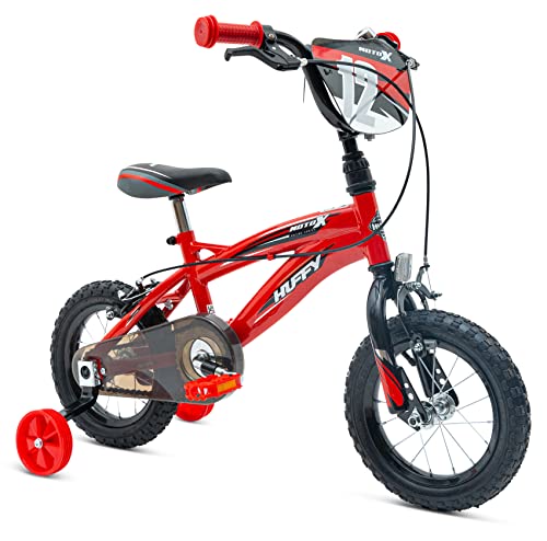 Huffy Unisex, Jugendliche Moto X 12 Zoll Kinderfahrrad Rot 3-5 Jahre Leichtes Schnellmontagerad Für Jungen und Mädchen + Stabilisatoren Bike, 30,5 cm von Huffy