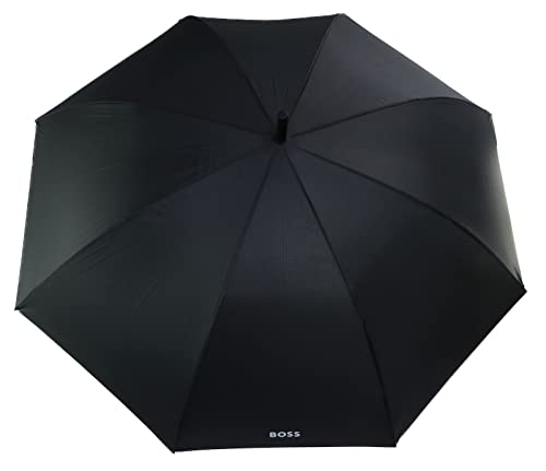 Hugo Boss Loop Black Regenschirm Stockschirm aus Polyester in der Farbe Schwarz, Maße offen: Länge ca. 90 cm, Durchmesser ca. 130 cm, HUG304A von HUGO BOSS