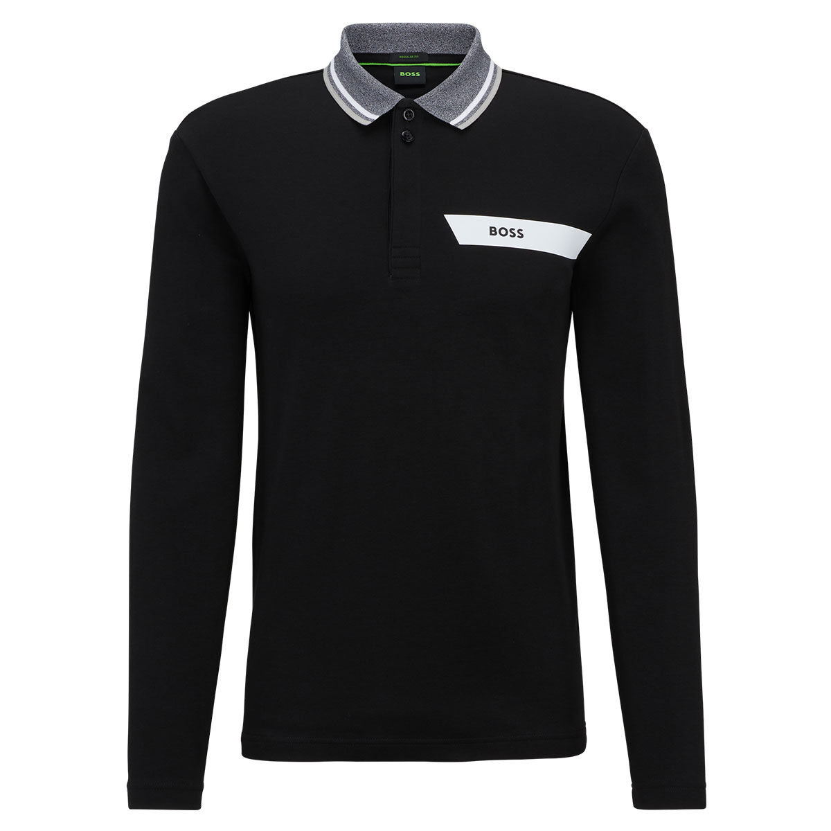 Hugo Boss Men's Plisy 1 Long Sleeve Golf Polo Shirt, Mens, Black, Large | American Golf von Hugo Boss