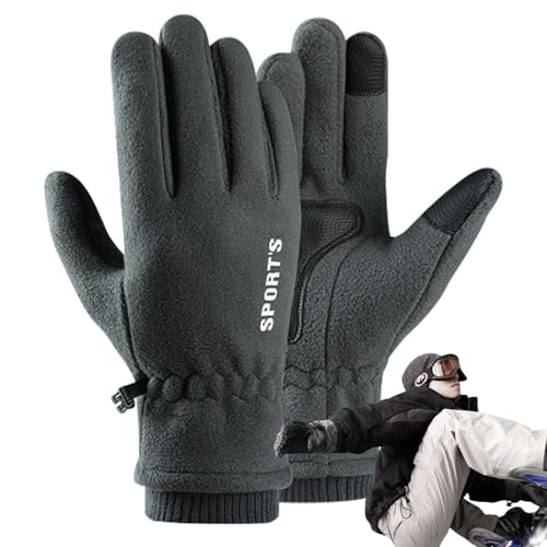 Hugsweet Motorradhandschuhe Winter,Winter-Fahrradhandschuhe, Reithandschuhe mit Schleife, Hohe Fingerfertigkeit, Touchscreen, wasserabweisend, winddicht, rutschfest, verdickte Winter-Fahrradhandschuhe von Hugsweet