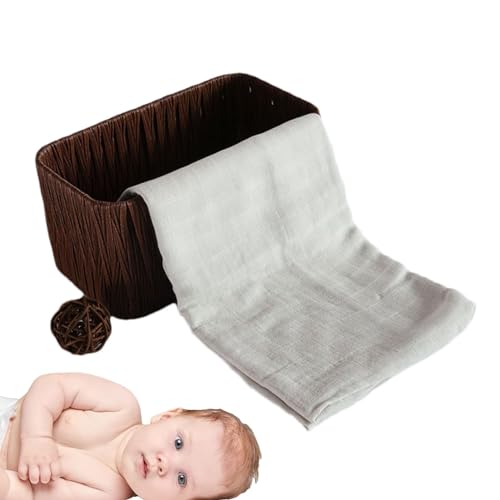 Hugsweet Musselin-Pucktücher,Baby-Pucktücher,47 x 47 Zoll einfarbiges Baby-Wickeltuch - Hautfreundliche Wickeldecken für Kleinkinder, doppellagige Spuckkleidung für Kleinkinder von Hugsweet